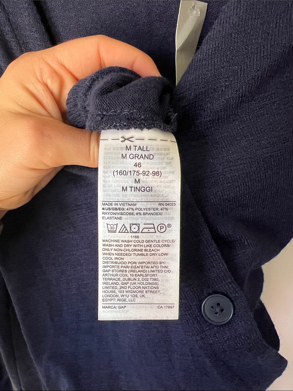 NWT Womens GAP Heathered Navy V-Neck Tall* Jumpsuit - Picture 6 of 6
